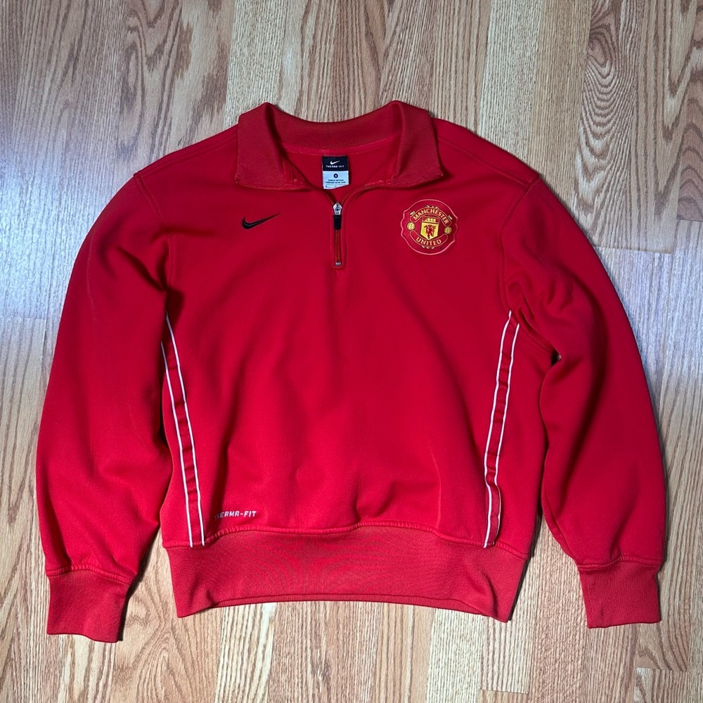 Nike Red Manchester United Quarter Zip